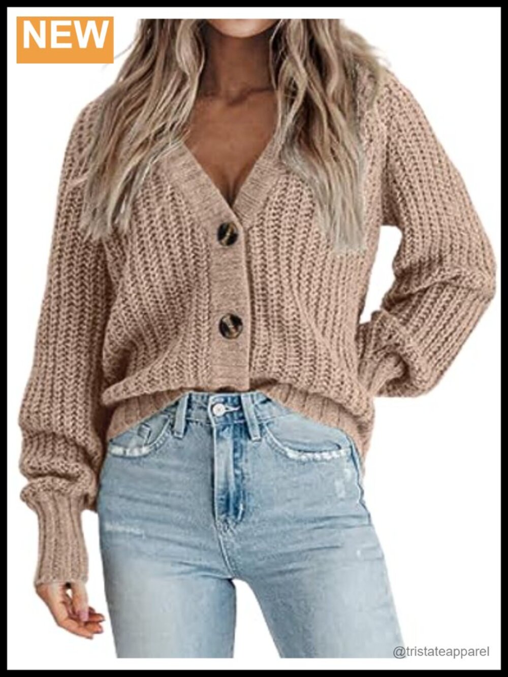 Chunky Knit Cardigan Sweater Women Long Sleeve